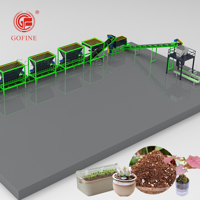 Complete Potting Soil Mixer Packaging Filling Production Line