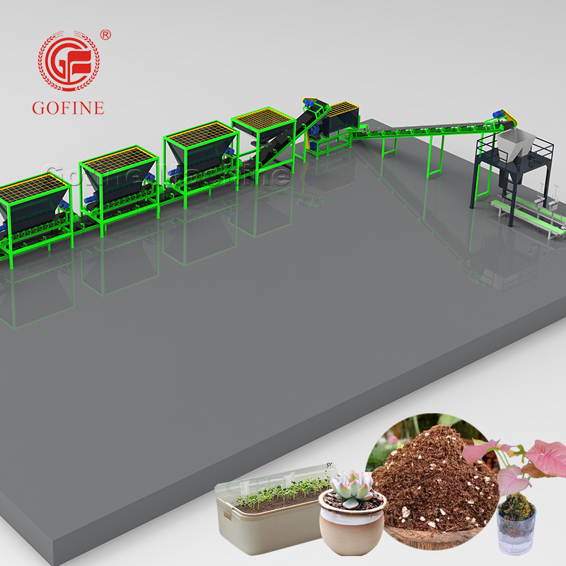 Complete Potting Soil Mixer Packaging Filling Production Line