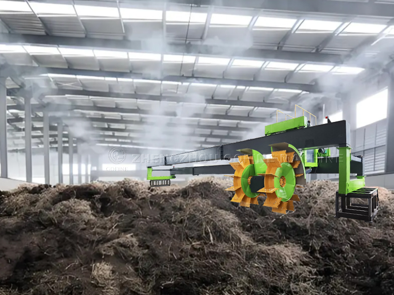 Composting Solutions Organic Fertilizer Making Machine for Dairy Manure 