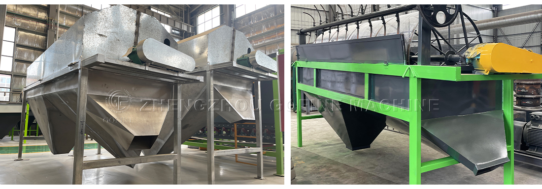 Discharge port of the fertilizer screening machine