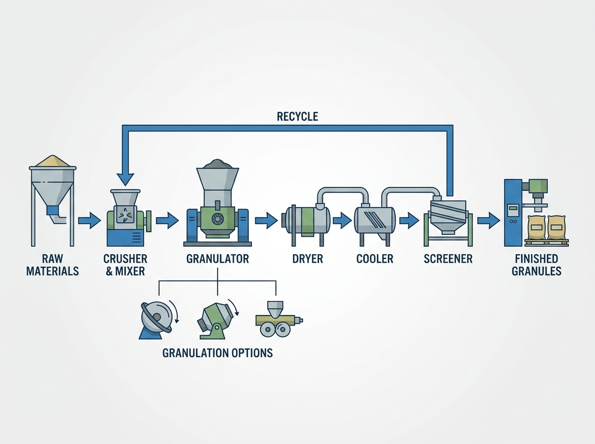 fertilizer granule production equipment illustration